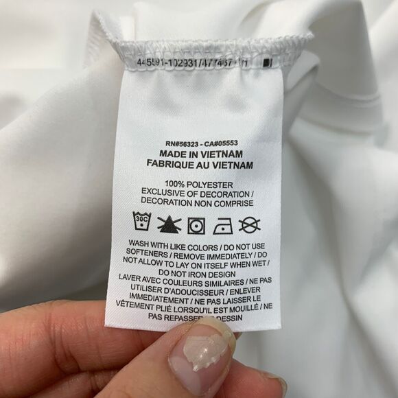 Nike Golf Shirt Mens M Medium White Dri FIT Micro Pique 2.0 Polo Short Sleeve - Picture 9 of 13